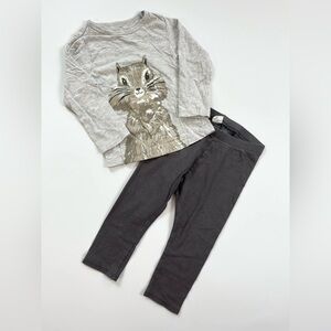 H&M Legging & Carters Squirrel Long Sleeve - Matching Set